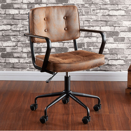 Leather retro 2024 office chair